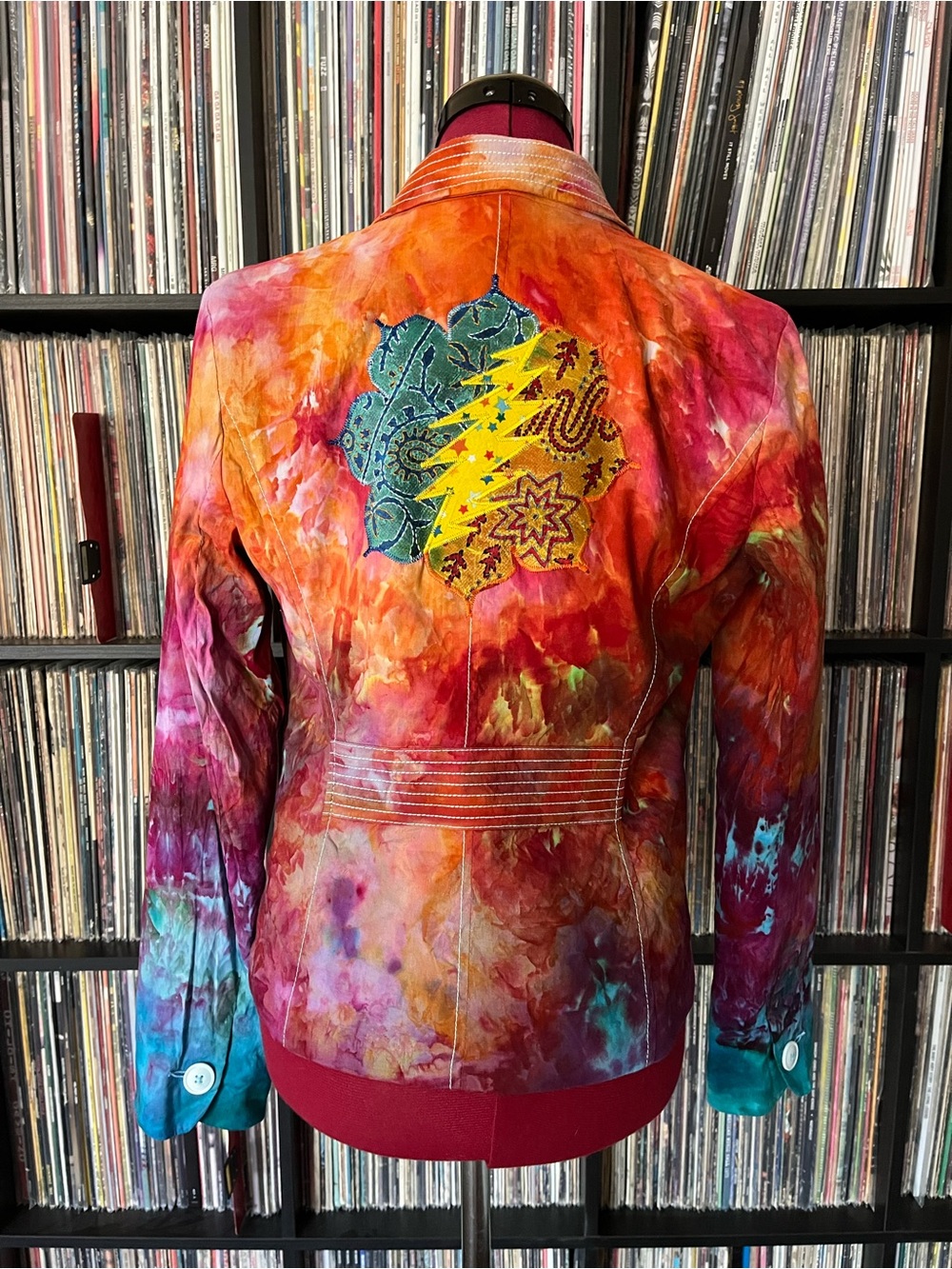 Grateful mandala stealie bolt tour festival dead company tie dye patchwork silk